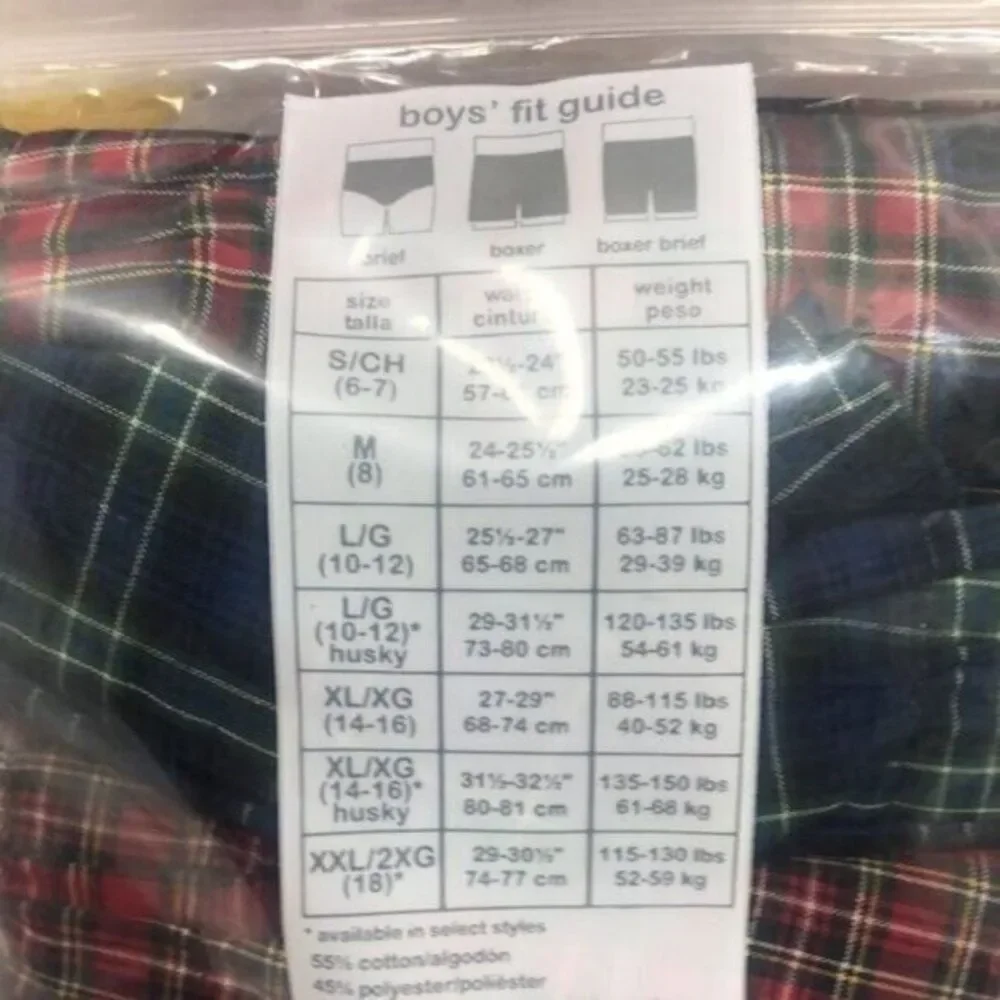 Wonder Nation Boys Woven Boxers 5 Pack Underwear Size Medium (8) Plaid‎